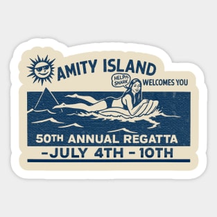 Amity Island 50th Regatta – Just Keep Swimming Sticker